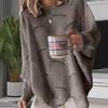 Women New Casual Fashion Hollow Hook Sweater Big Size Loose Solid Color Knit Sweater