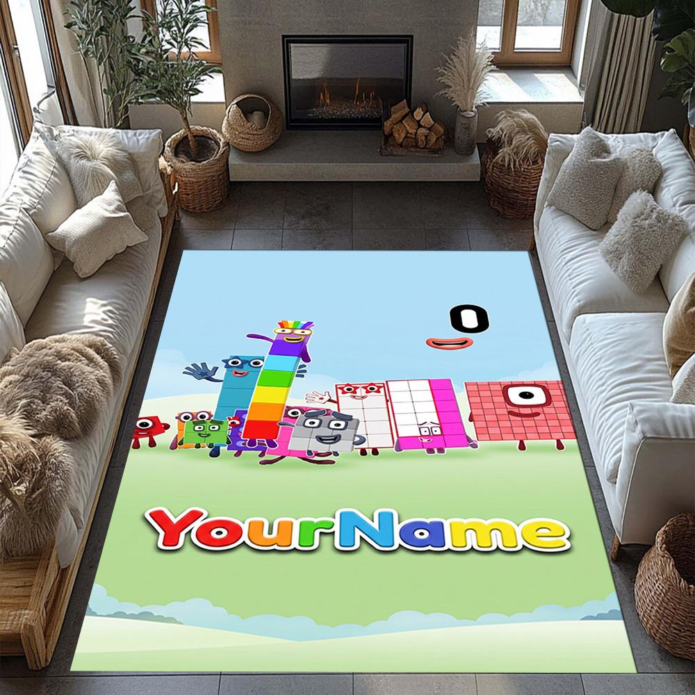 Numberblocks Personalized Text Carpet Design for Dormitory Game Room Dining Room Bedrooms Anti-slip Rug Office home decor Spiritual Gift