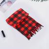 10Pcs Men Women Scarf Plaid Print Tassel Trim Double Sided Velvet Long