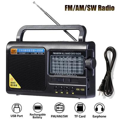 Портативный FM/AM/SW-радио полнодиапазонный радиоприемник TF USB MP3-плеер с разъемом для наушников 3,5 мм, поддержка аккумулятора переменного тока 220 В/3*D