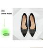 Elegant pointed square buckle shallow mouth coarse single order shoes