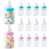 12Pcs Baby Bottle Blue Pink White Plastic Candy Bottle Baby Shower Gift Box Decorations Boys Girls Gender Reveal Party Favors