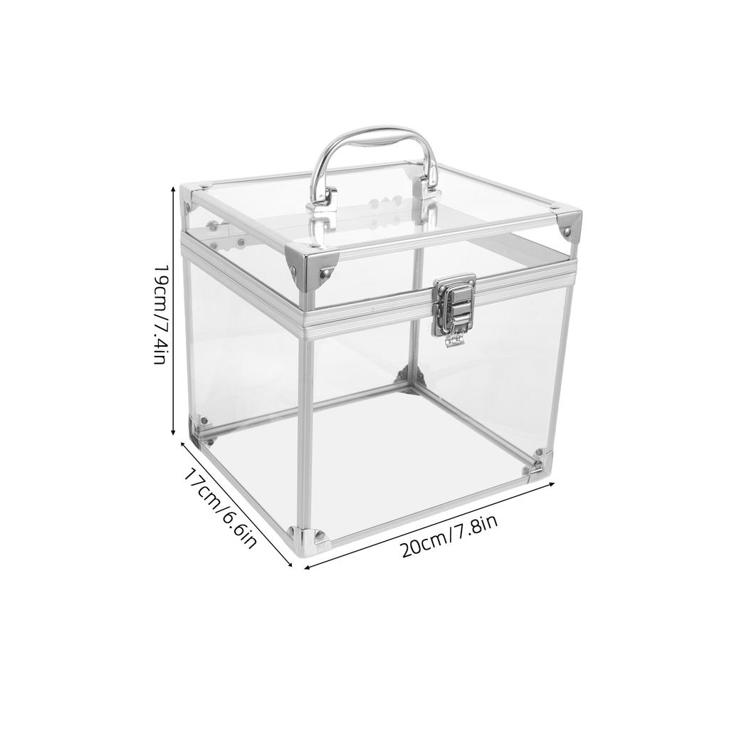 Виниловый ящик для хранения пластинок с ручкой для переноски Акриловый органайзер для альбомов для защиты от пыли и транспортировки в гостиной кабинете