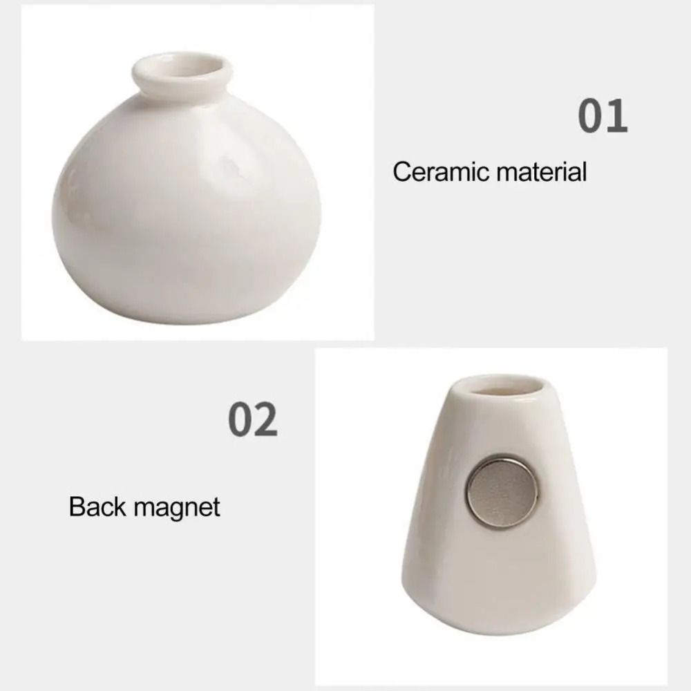 3D Miniature Flower Vase Fridge Sticker Ornament Mini Vase Refrigerator Patch Home Decoration