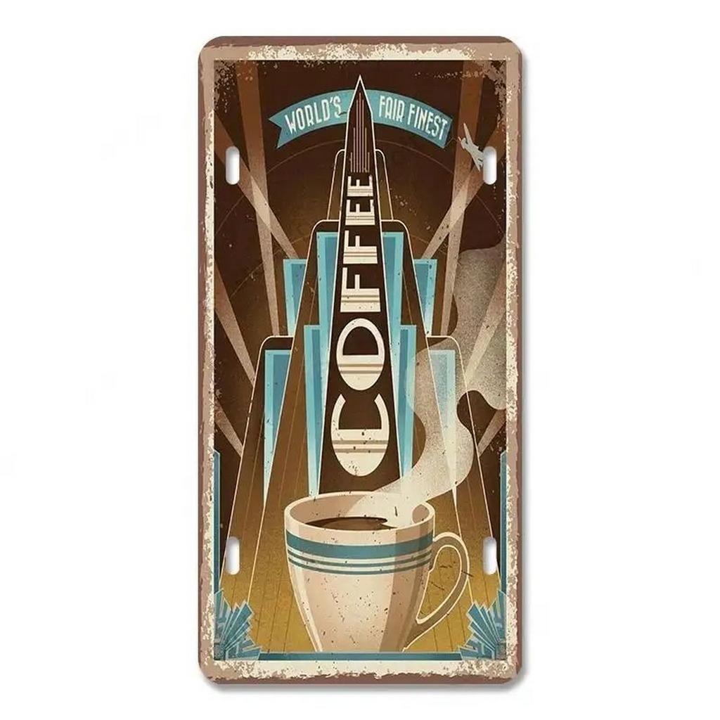 Номерные знаки Coffee Time для украшения стен Металлические жестяные знаки Винтажные бирки Металлические автомобильные знаки для кафе, баров, клубов, гаражей, пабов