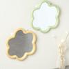 Wall Mounted Flower Shape Mdf Mirror Green