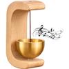 Wooden Magnetic Wind Doorbell Chime Hanging Copper Bell Walnut Windbell for Home Office Door Garden  Room Bell Decorations