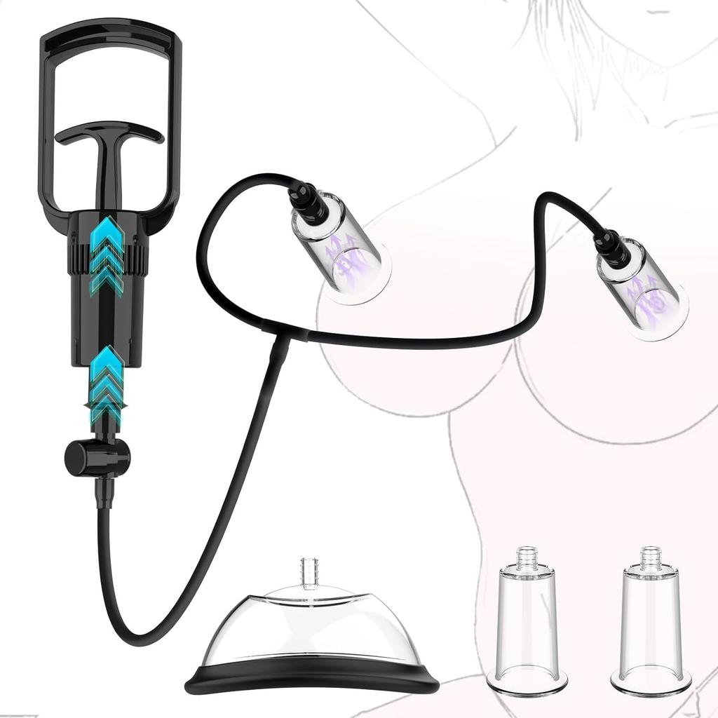 Female Breast Teasing Vacuum Negative Pressure Breast Pump Nipple Stimulation Yin Chest Massage Enlargement Training Sex Toys