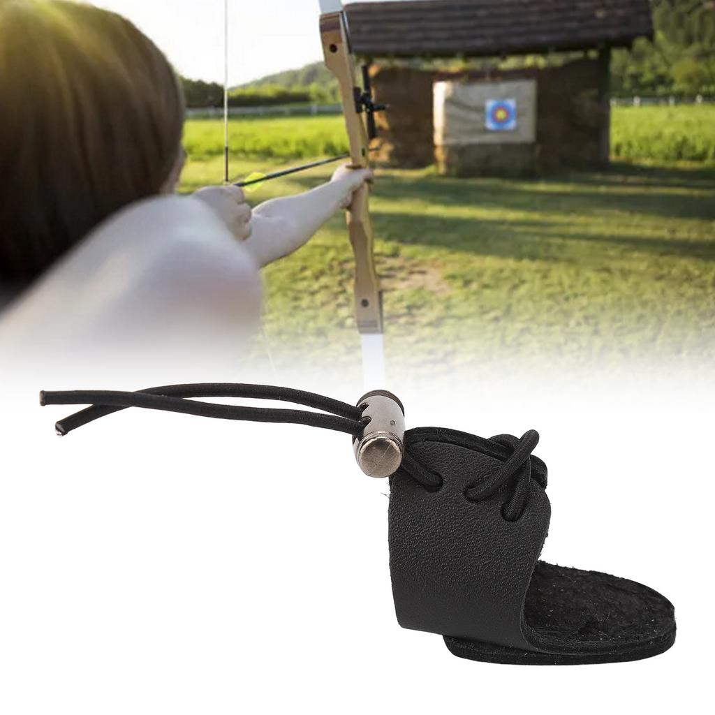 Archery Finger Guard Cowhide     Elastic Finger Tab for 20 to 50lb Bow