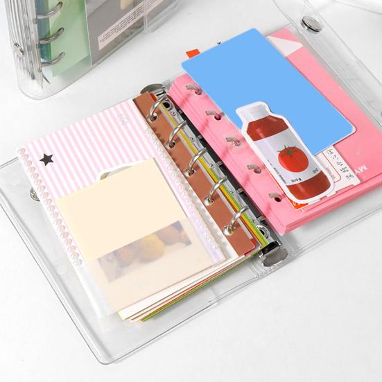 Прозрачная обложка для ПВХ-биндера размера M5 A6 A7 с 5 отверстиями, сменная оболочка для фотокарточек