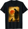 Samurai Warrior & Fighter Black Cat, Vintage Japanese Art T-Shirt