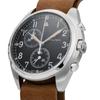 Часы Khaki Pilot Pioneer Chrono с черным циферблатом, кварцевые, водонепроницаемые, 100 м, хронограф из телячьей кожи H76522531 коричневые [Hamilton] мужские [Товар]
