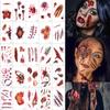 30PCS Bloody Tattoo Sticker Scary Temporary Tattoo Bloodstain Halloween Wounds Sticker Halloween