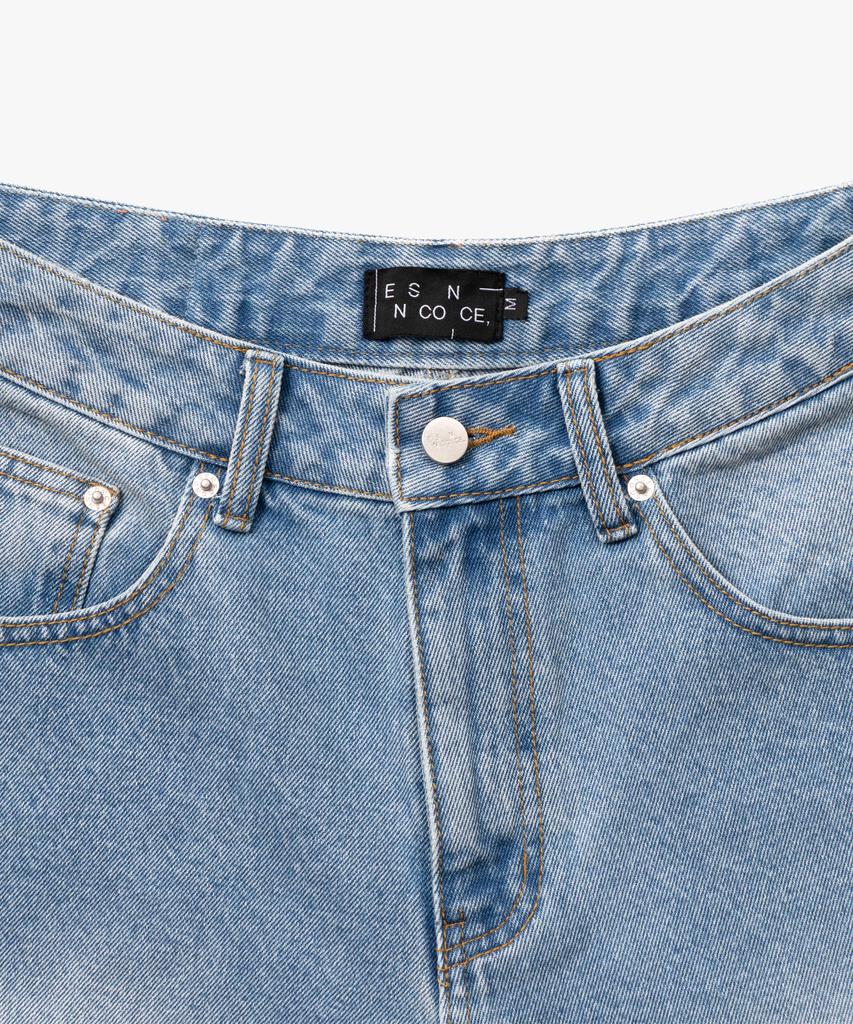 ESN Over-Wide Bermuda Denim Shorts Medium Blue