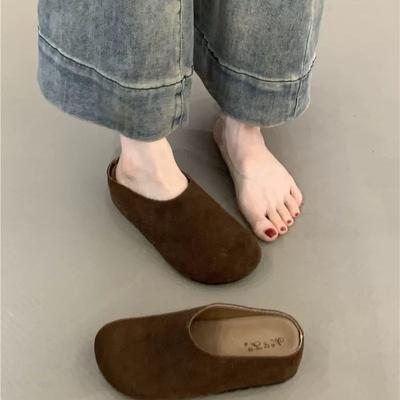 Половина лотка новая осенне-зимняя толстоподошвенная сумка голова верхняя одежда без каблука одна педаль бархатные полушлепанцы женские