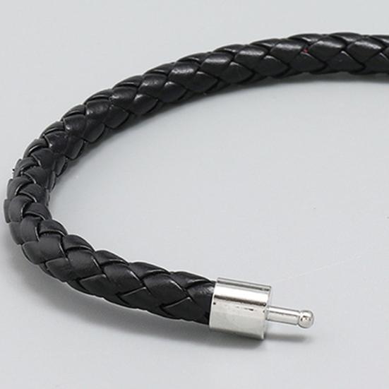 Faux Leather Braided Bracelet Handmade Luxury Solid Color Casual Unisex Bracelet Wrist