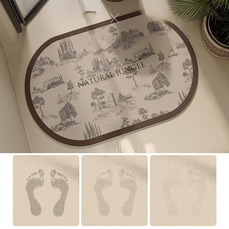 Коврик для пола в ванной комнате Мягкий диатомовый ил Водопоглощающий Быстросохнущий Туалет Бытовой Сухой Влажный Разделительный Туалет Ванная комната Коврик для ног