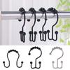 12 шт. Двусторонние роликовые кольца для шторки для душа, свободно скользящие, вешалки для ванной комнаты, карнизы