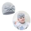 Дышащая детская шапочка-чепчик из хлопка для новорожденных с бантом, удобный головной убор для детей от 0 до 6 месяцев, унисекс