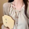 Retro Chinese Tassel Necklace: Unique Ethnic Style Women's High-End Clavicle Chain.