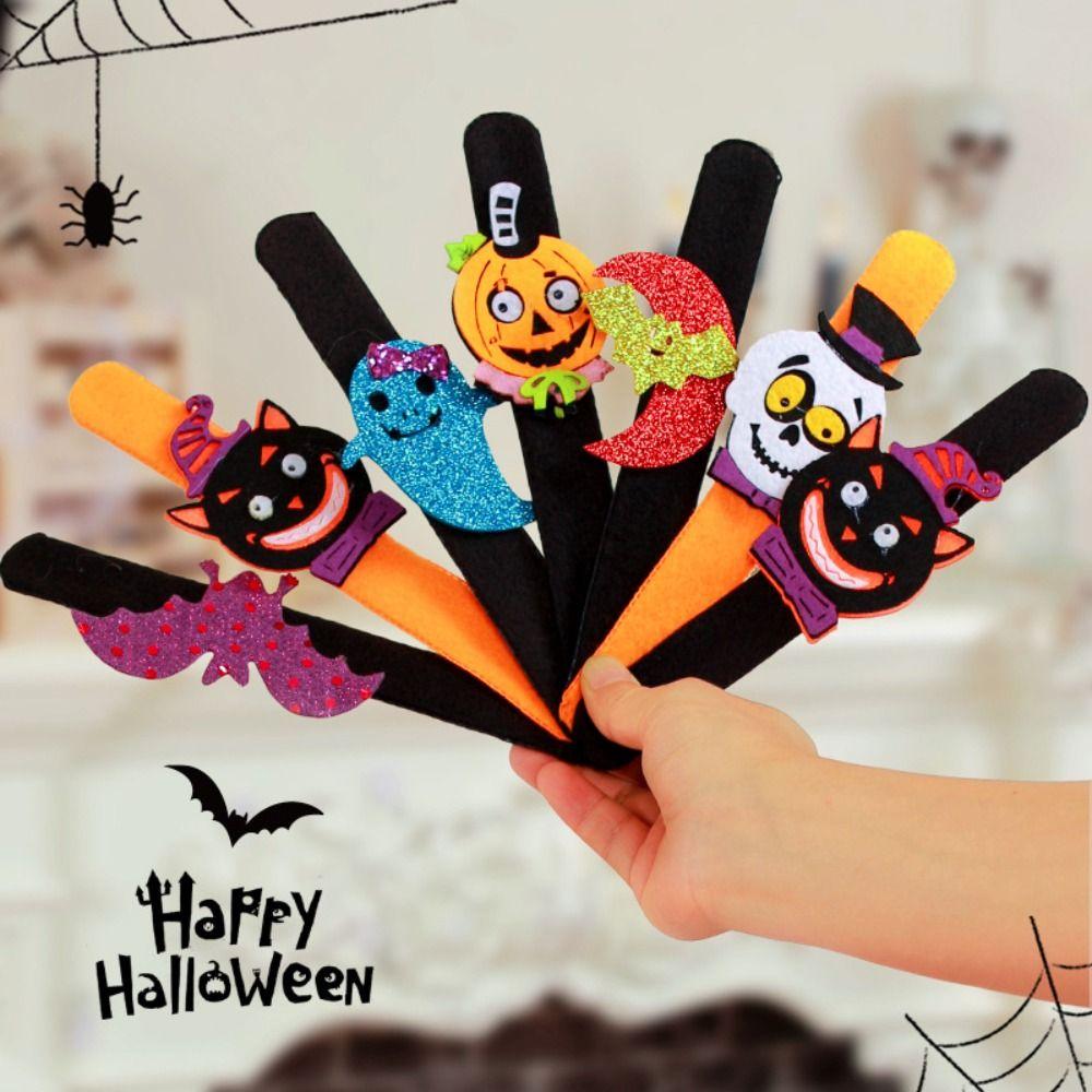 Ghost Halloween Slap Bracelets Spider Hands Clap Circle Creative Pop Circle Wristband  Kids