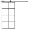 VidaXL Porte Coulissante et Kit de Guincaillerie Porte Givrée Rail Coulissant Butées de Porte Bloc Anti-saut 102,5x205cm 3152144