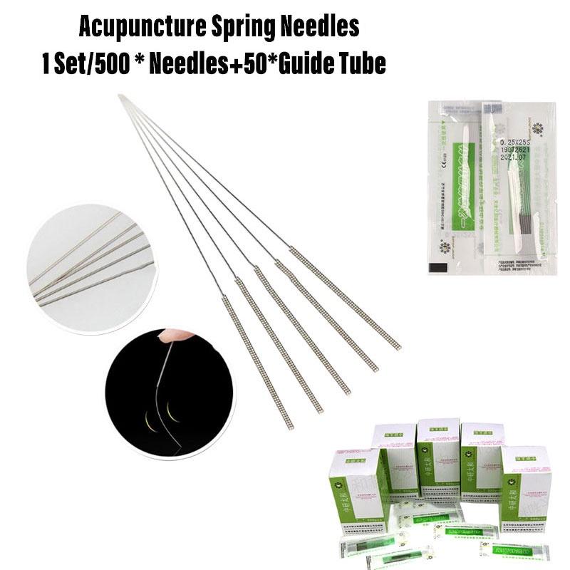 Стерильные иглы для акупунктуры Упаковка 500 штук Одноразовые иглы из нержавеющей стали Тонкий калибр Диаметр 0,16 мм