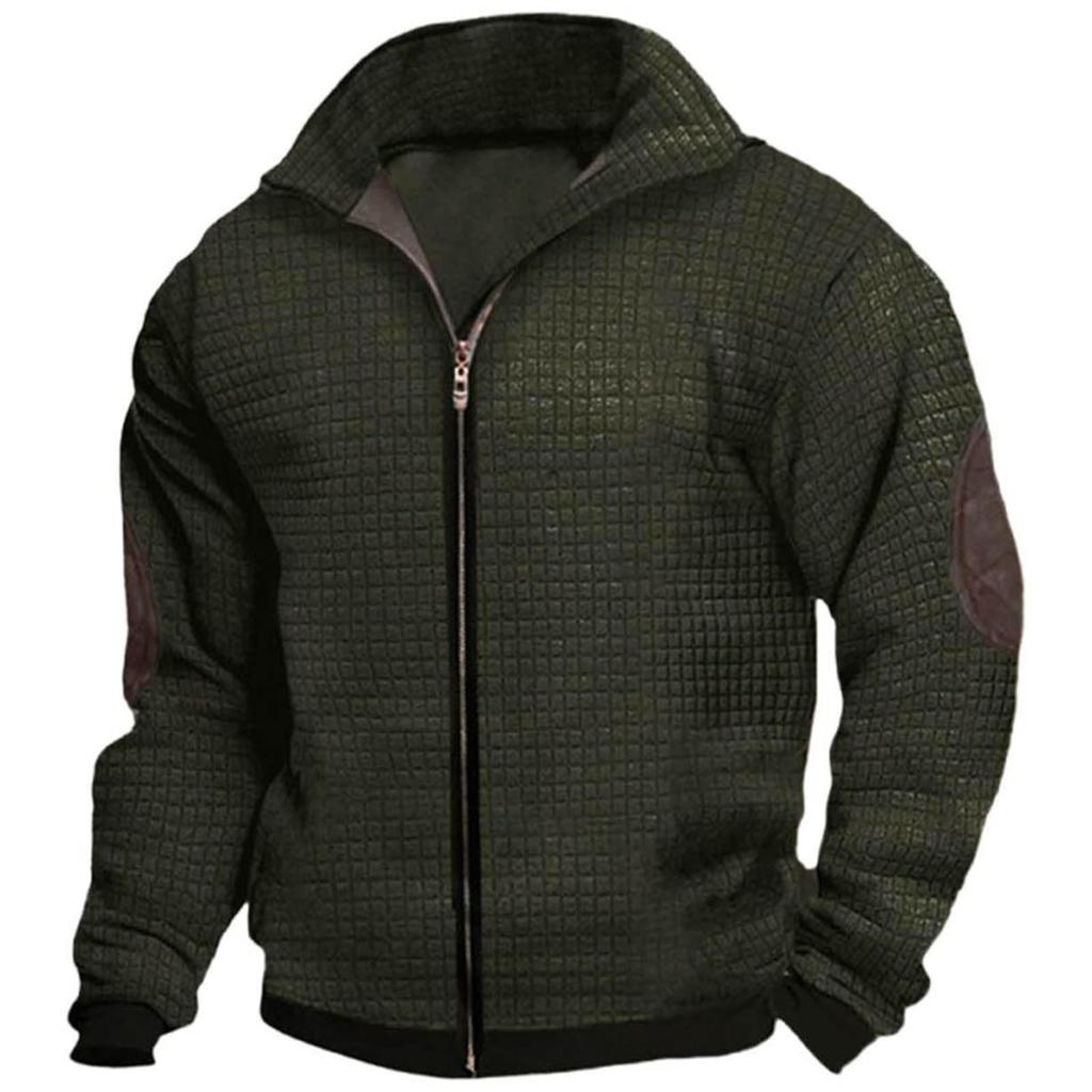 Мужская флисовая толстовка, повседневная, с длинным рукавом, пуловер, 1/4 молнии