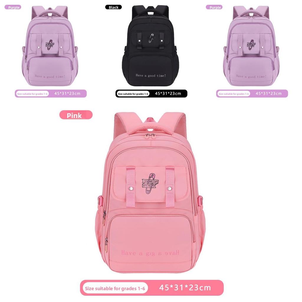 Letter University Student Backpack For Girls With Breathable Nylon Fabric And Ultralight Design For School Days