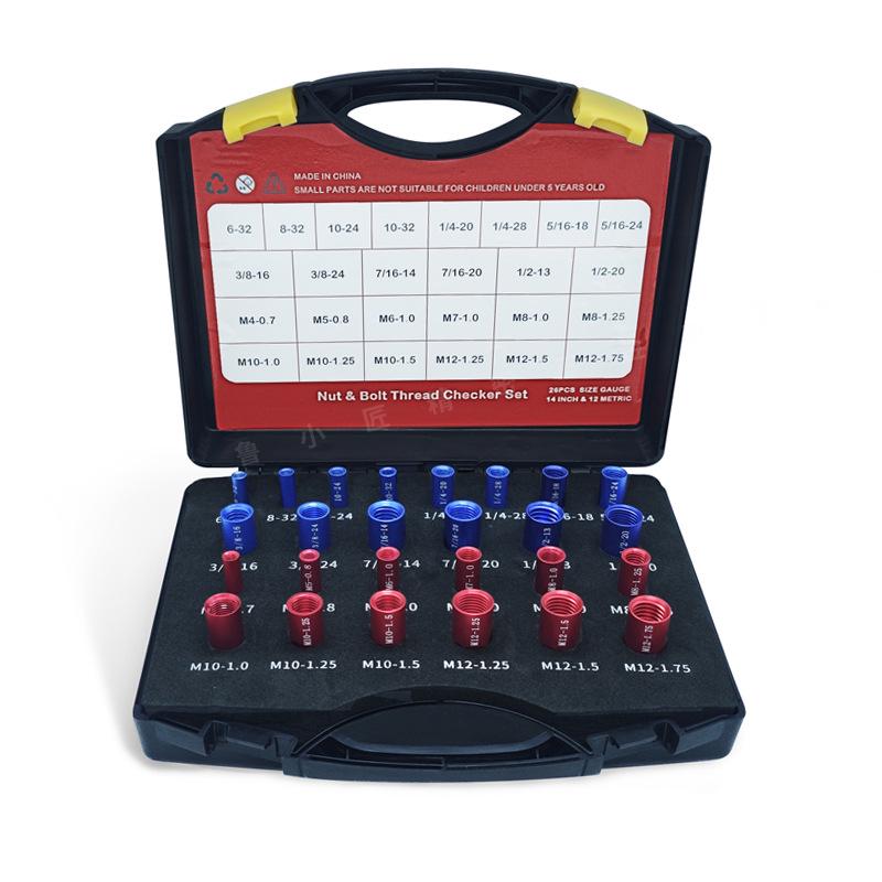 Набор метрических и дюймовых резьбомеров, 26 шт.: Идентификатор гаек и болтов