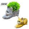 Weatherproof Resin Sculpture Creative Cat Planter, Cute Lying Flower Pot for Garden Indoor Outdoor Gardening Decor Yard, Adorable Animal Plant Holder,