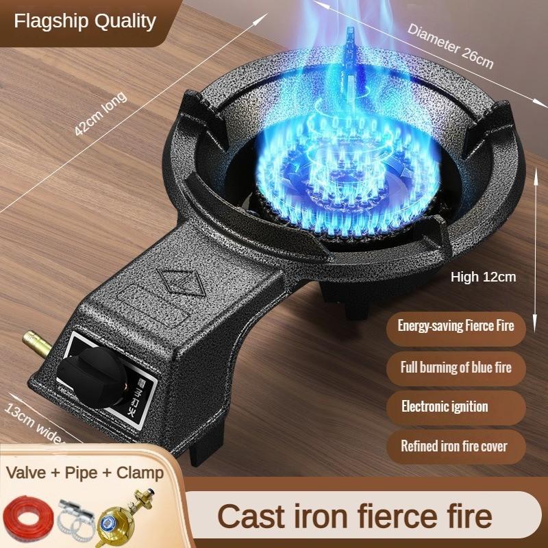 Household Low-pressure Thickened High Fire Stove Desktop Cast Iron Single Stove Kitchen Cooking Liquefied Gas Stove Black