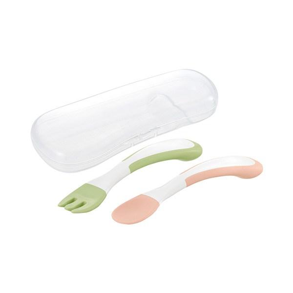 Richell TLI Soft Jam Jam Spoon Fork Set, Mixed Colors, 1 Set