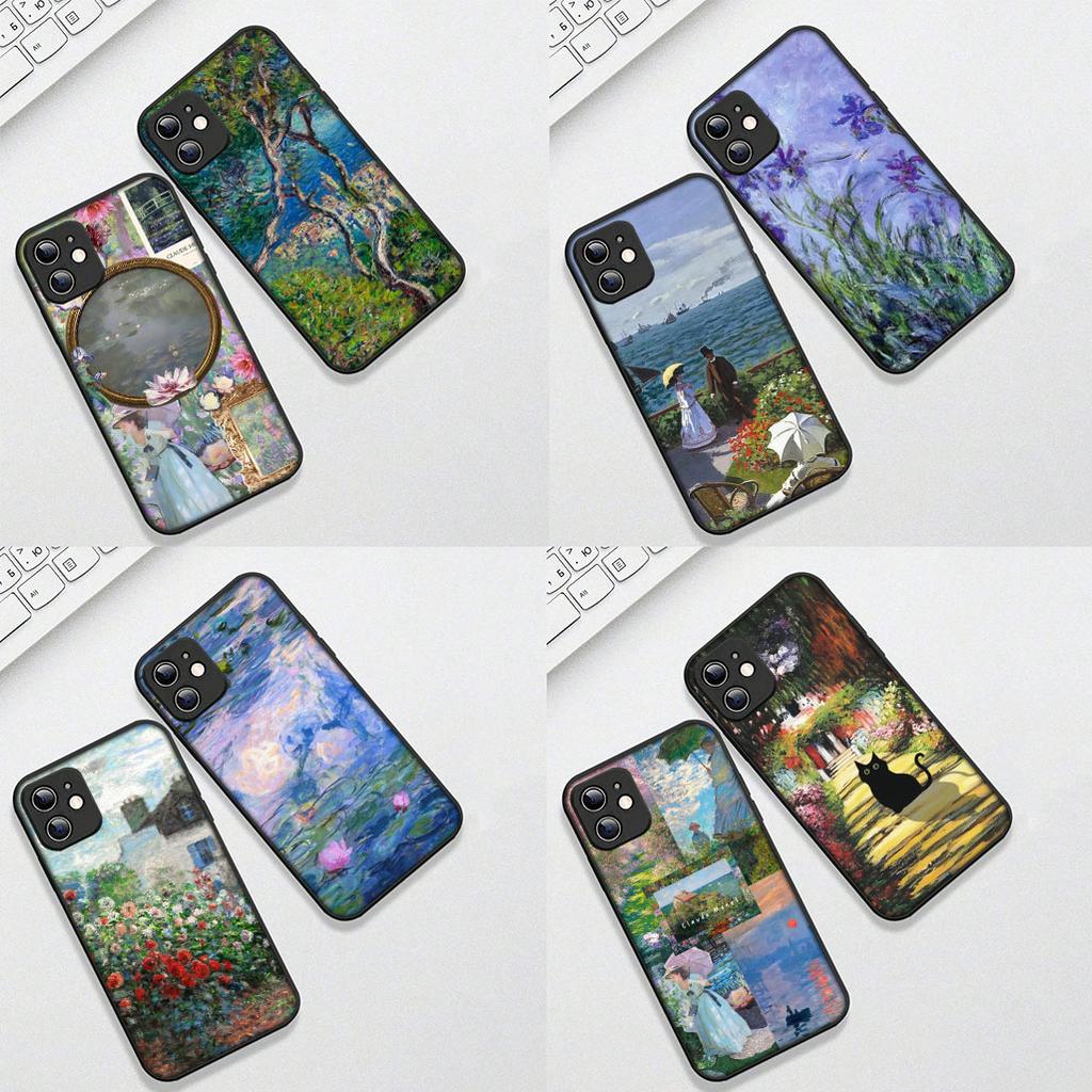 Cover for Samsung Galaxy S24 S25 S23 FE Ultra Plus S7 Edge S25+ S23+ A56 5G Casing Phone Case Claude Monet Waterlily Cat