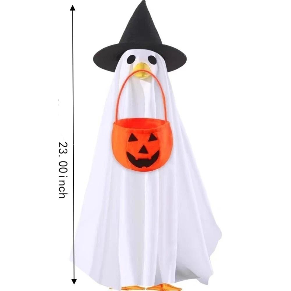 with Pumpkin Basket Porch Goose Halloween Outfit Outdoor Courtyard Decoration