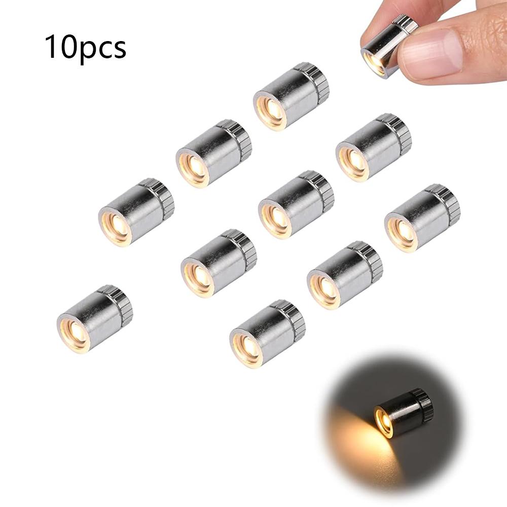 10pcs 1.5 X 1cm Micro Mini LED Lights For Decorating Dollhouses Warm White Light