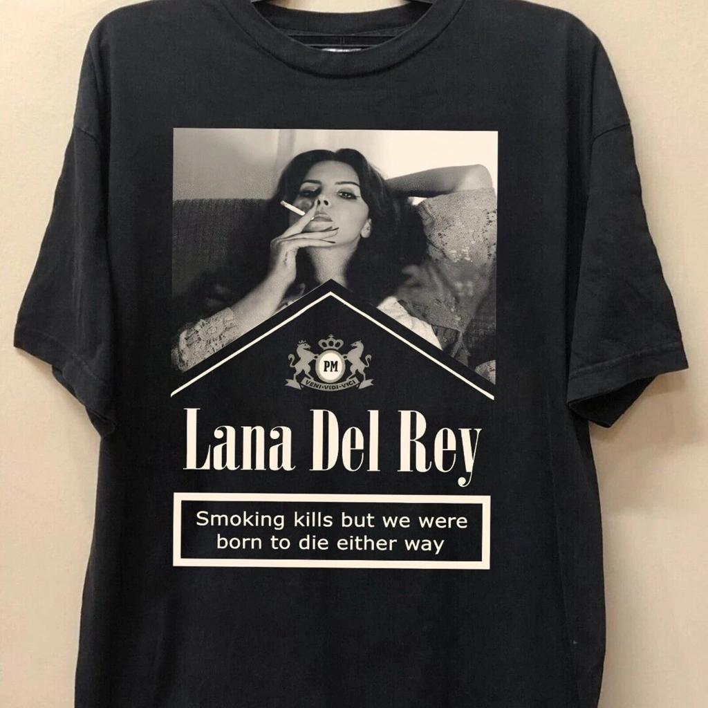 Графическая футболка Lana Del Rey Новая Унисекс Футболка Унисекс С круглым вырезом 100% Хлопок Короткий рукав Y2k Свободный Популярный Винтажный Футболка Подарки для фанатов
