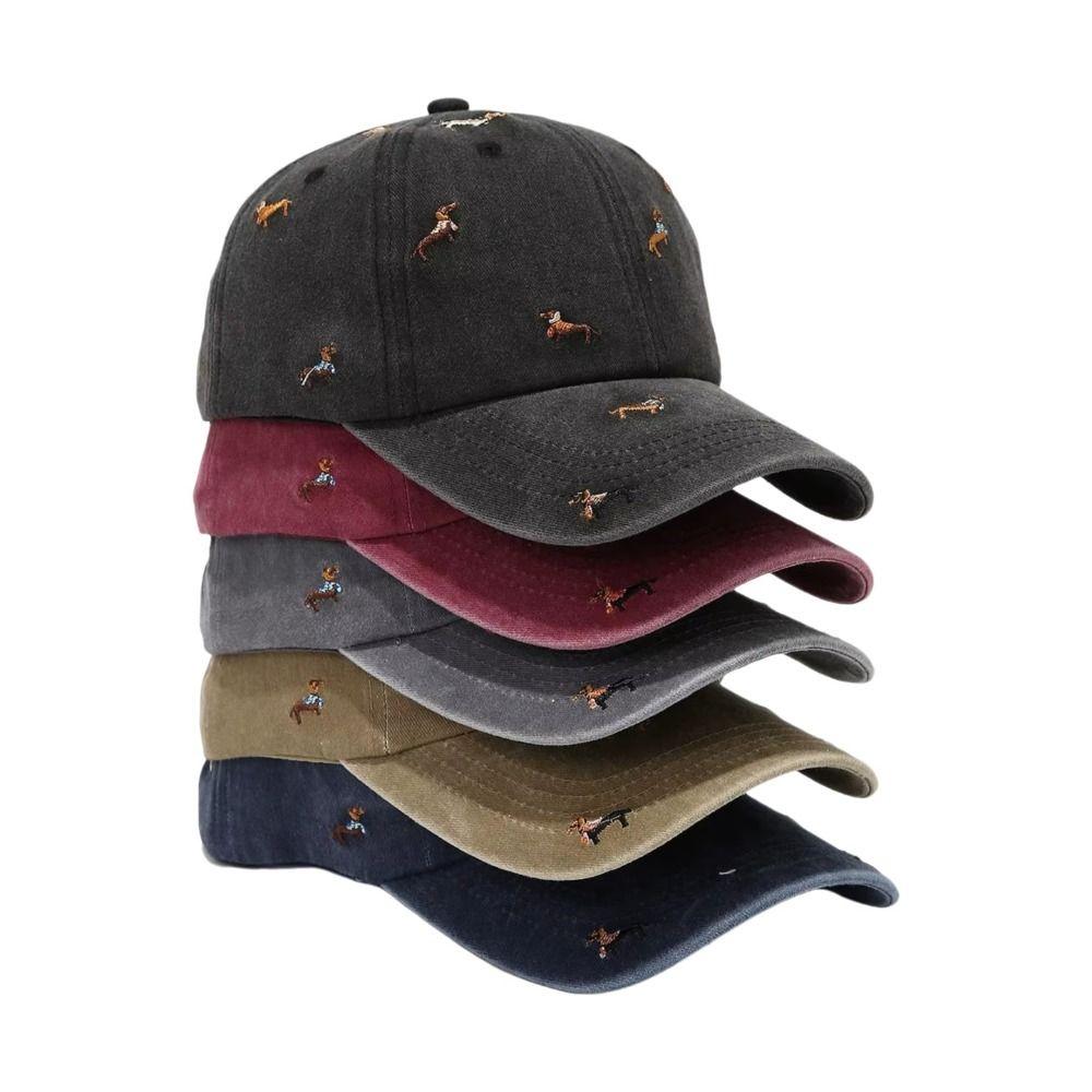 Casual Embroidery Puppy Baseball Cap UV Protection Versatile Sunscreen Hats Breathable Peaked Cap for Leisure Outdoor