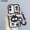 KEYSION Shockproof Case for VIVO Y04 with Lanyard Soft Silicone Cute 3D Cartoon Doll Phone Cover for VIVO Y29s 5G