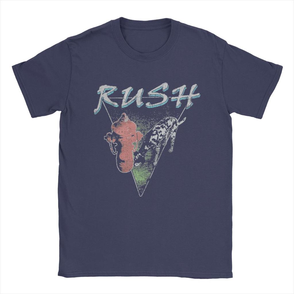 Men's Band Rush T Shirt Pure Cotton Tops Humorous Short Sleeve O Neck Tees Original T-Shirt