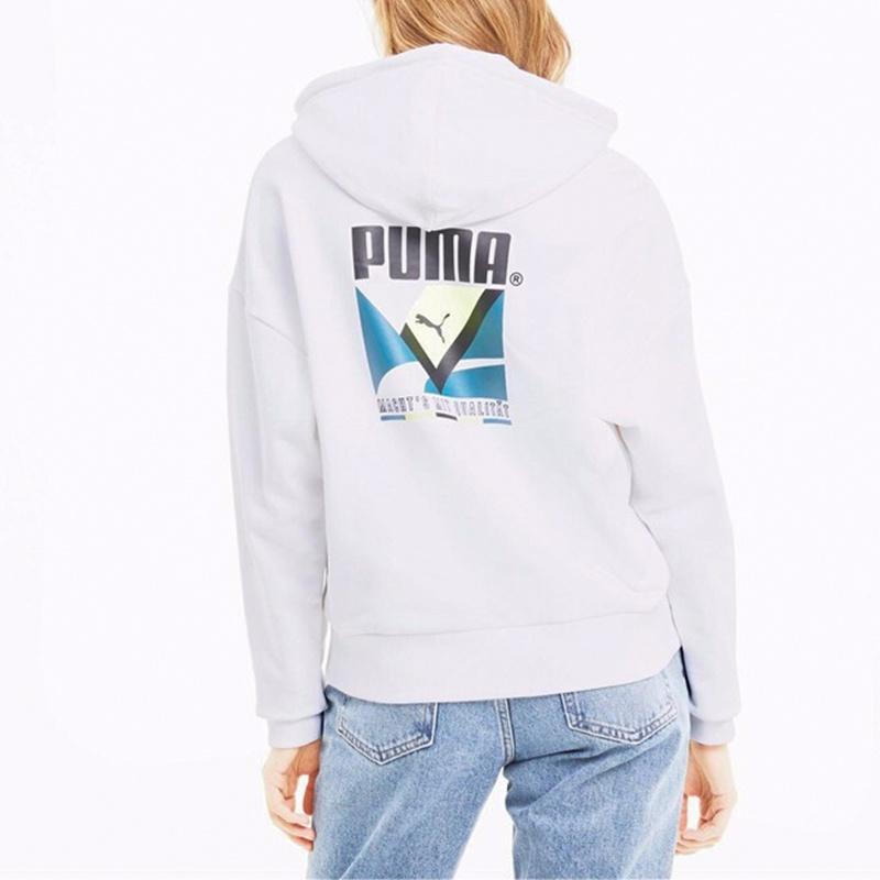 (WMNS) PUMA Tailored For Sport Hoodie 'White Black Green' Women's 599056-02