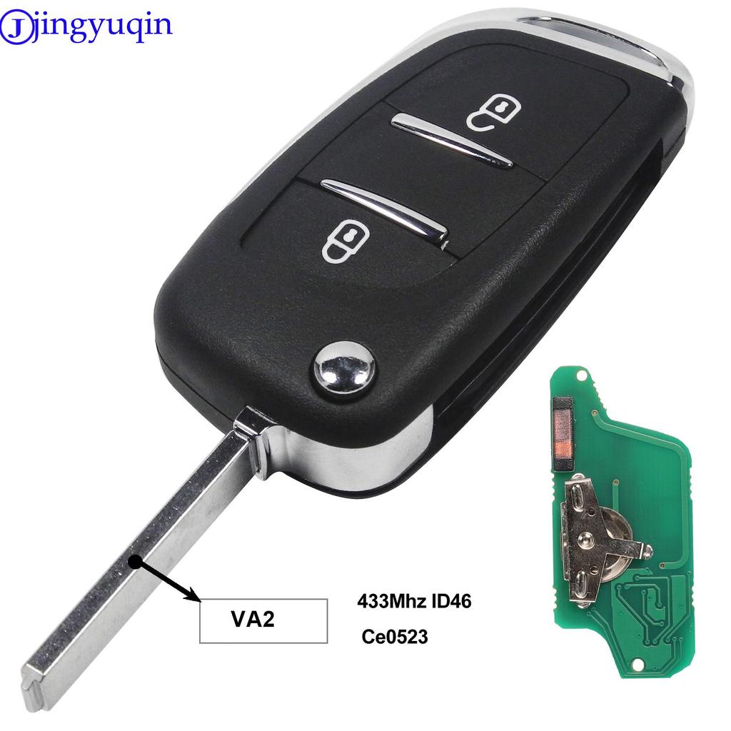 Jingyuqin ASK/FSK 433 МГц ID46 чип CE0523 модифицированный откидной дистанционный ключ-брелок для Peugeot 307 407 607 HU83/ VA2 Blade 2 3 кнопки ключа