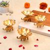Elegant Metal Tea Light Candle Holder Set of 4 for Home Decor - Modern Design, Wedding & Diwali Decoration