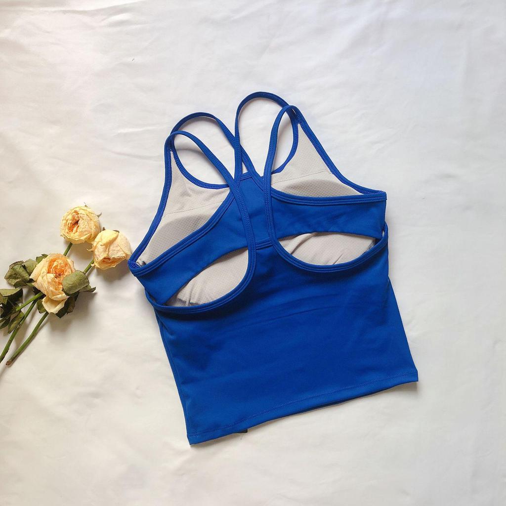 Корейский женский спортивный жилет для фитнеса с нагрудными накладками - ударопрочный, высокоэластичный, быстросохнущий; Идеально подходит для бега, йоги и танцев.