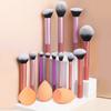 Makeup Brush Sets,12pcs Plastic Simple Two Styles of Beauty Eggs and Makeup Puffs Multifunctional Makeup Brush for Dres