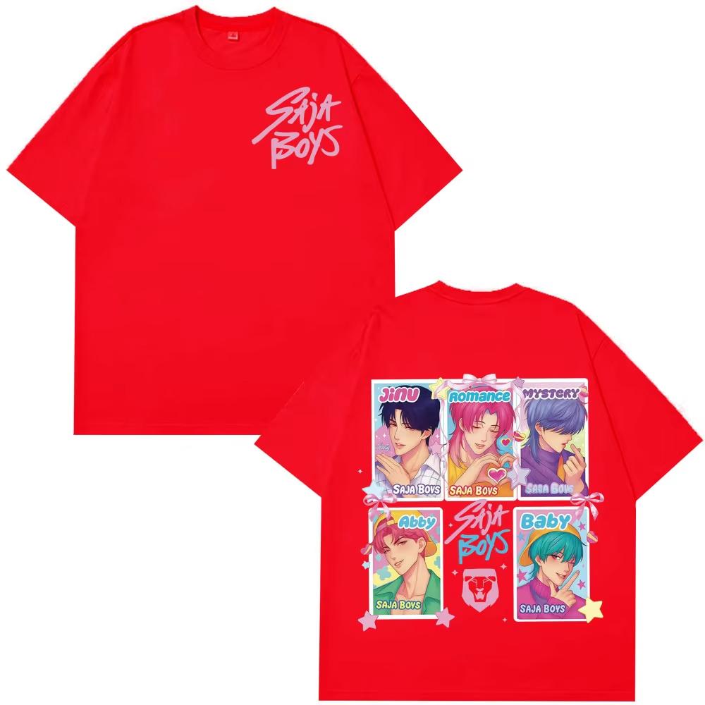 Kpop Saja Boys Demon Hunters T-shirts Summer Men Women Aesthetic Trendy O-Neck T-shirts Hip-hop Casual Cotton Oversized T-shirts