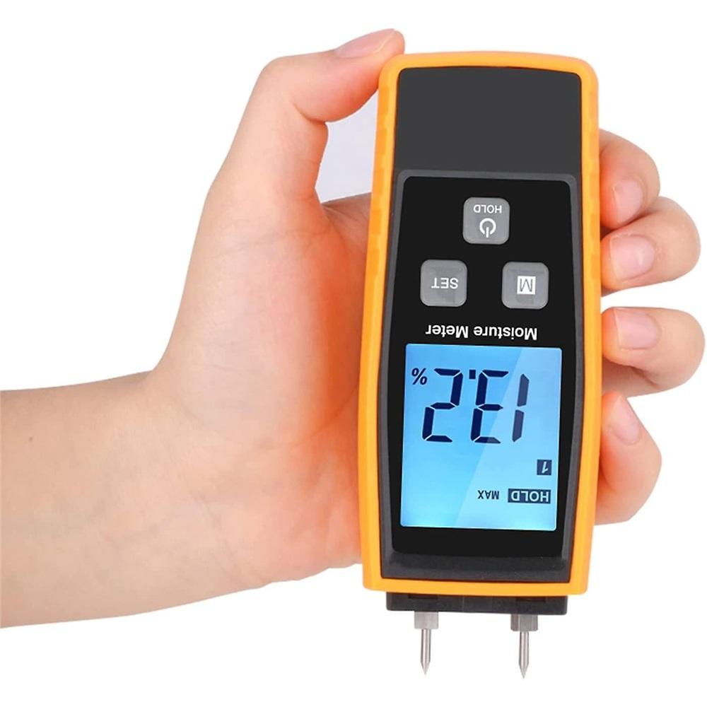 Moisture Meter,digital Wood Moisture Meter 0-80% Moisture Tester Detector With Backlit Lcd Display