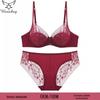 Комплект женского нижнего белья из французского кружева с вышивкой - Красный бюстгальтер 'Зодиак' для всех размеров груди