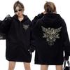 Korn Skull Wings Girls Juniors Black Graphic Zipper Hoodie Men Vintage Oversize Zipper Jacket Men's Gothic Rock Band Sweatshirt