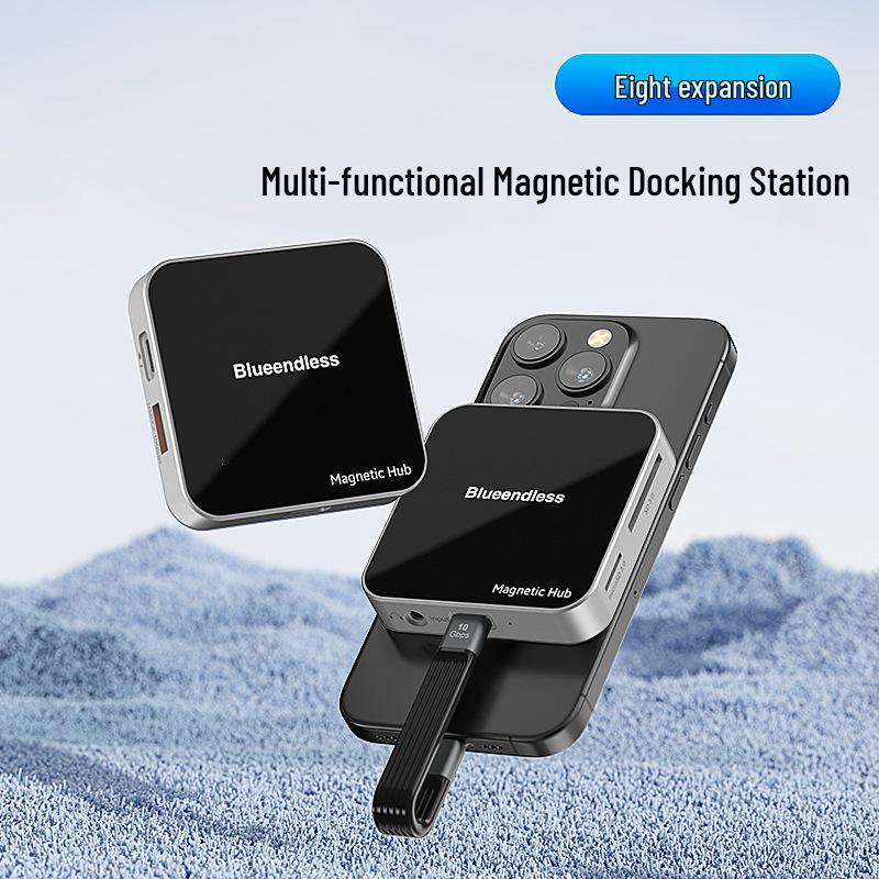 Магнитная док-станция USB-C с HDMI и разветвителем USB 3.2 для ноутбуков и телефонов